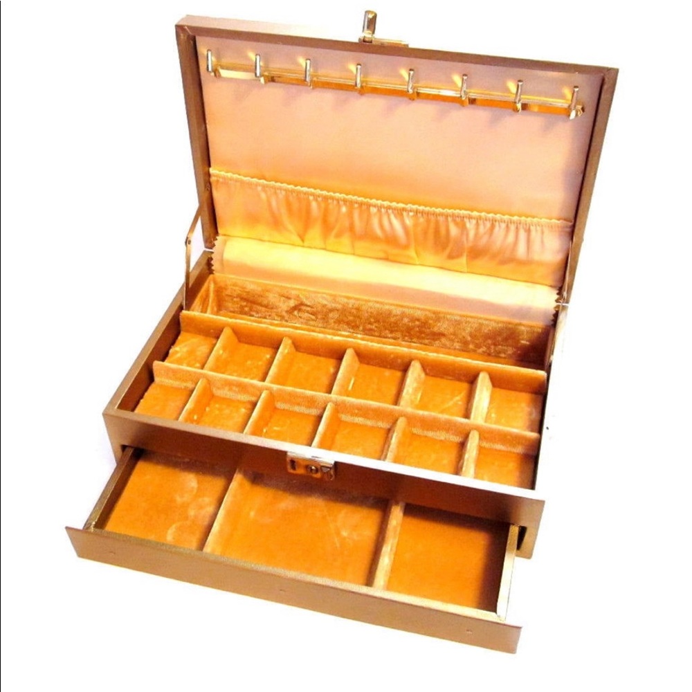 Vintage gold jewelry box